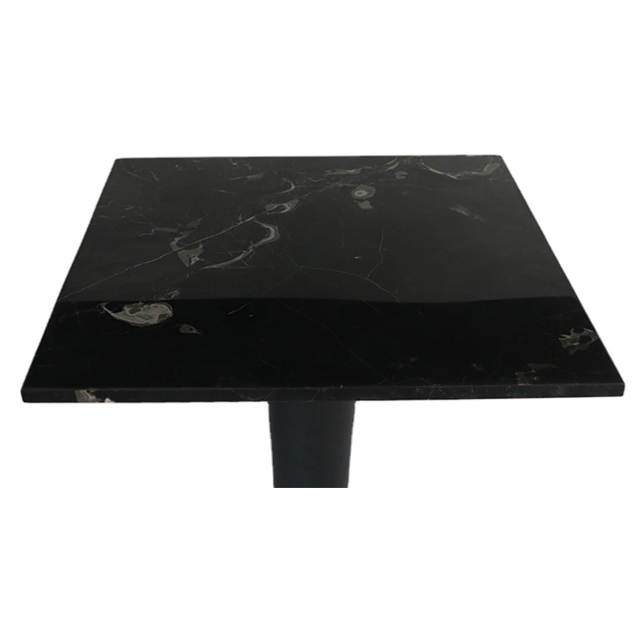 Mesa de centro con encimera de piedra de mármol negro cuadrado YT006