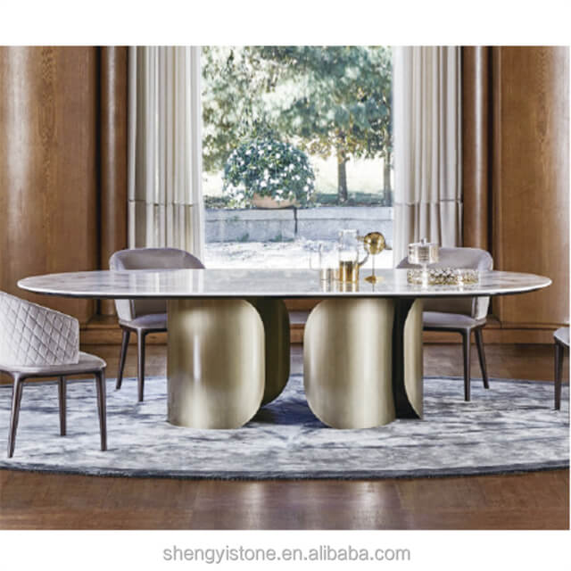 Muebles de restaurante de mármol personalizados Mesa de comedor YT008